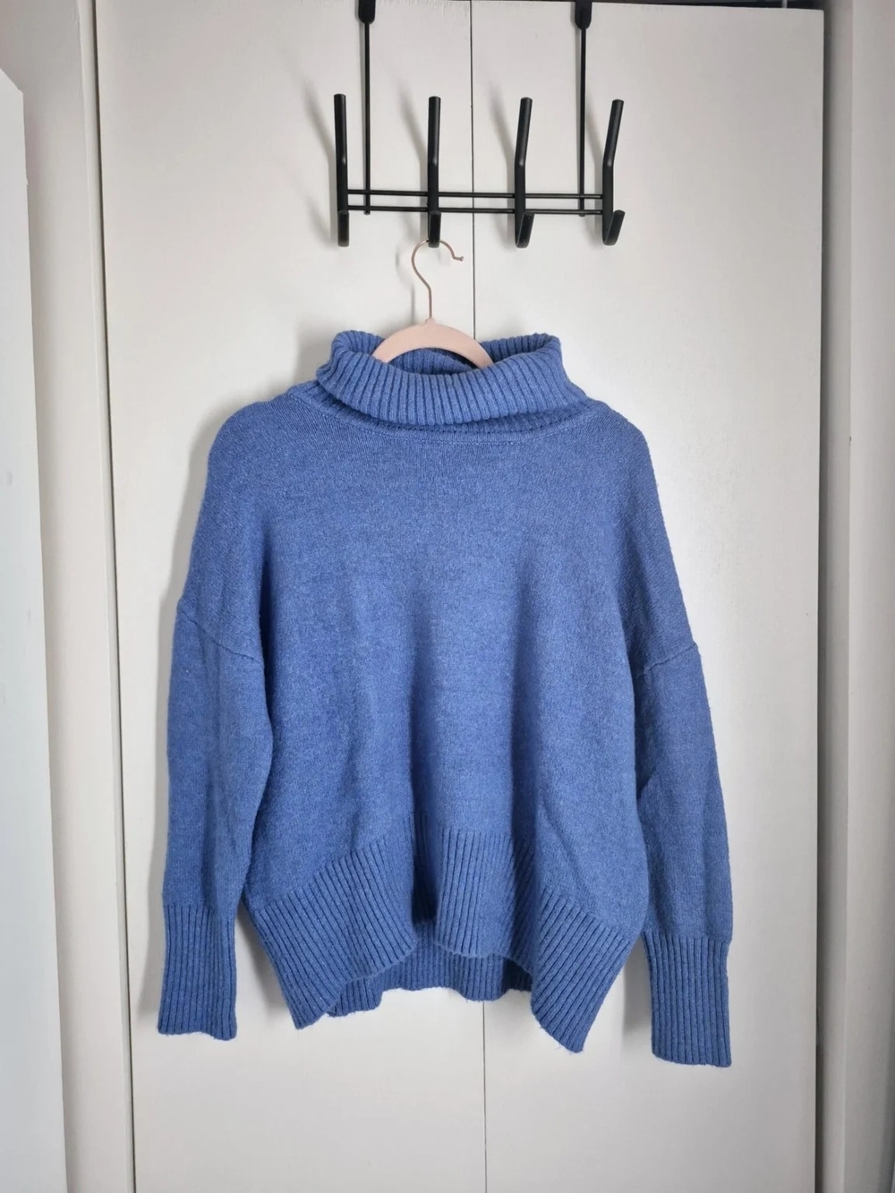 William Rast Periwinkle Blue Ribbed Turtleneck Sweater